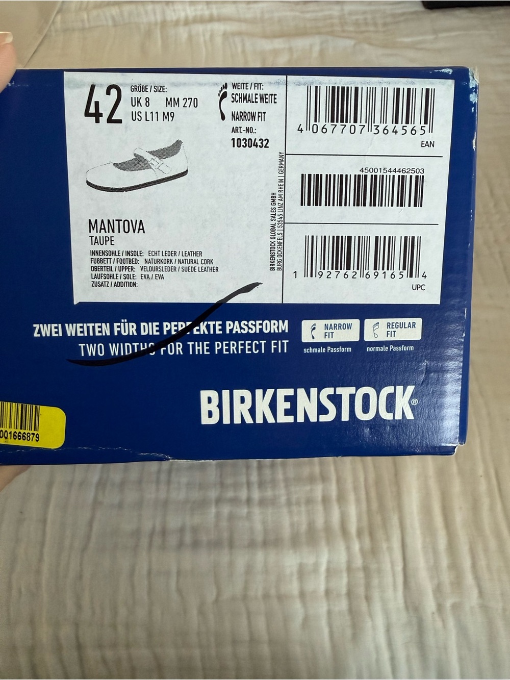 NWT Birkenstock Mantova Suede Leather Mary Jane’s Size 42 Narrow/Medium - Picture 6 of 6